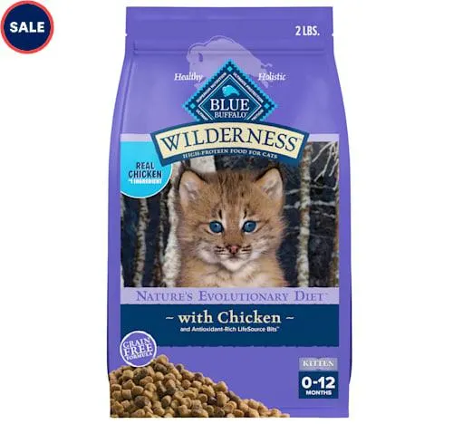 Blue Buffalo Wilderness Natural High-Protein Chicken Kitten Dry Cat Food, 2 lbs.