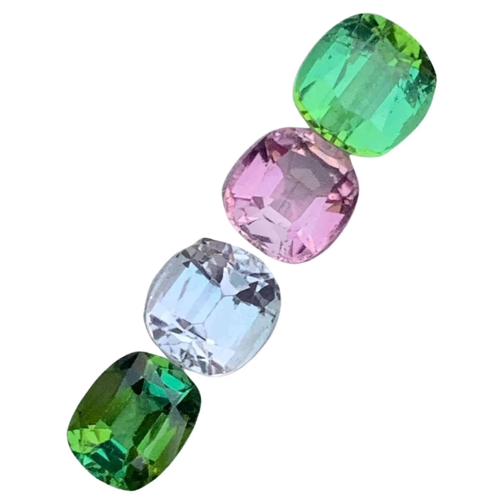 Gorgeous 3.90 Carat Multi Color Tourmaline Cushion Shape from Afghanistan Mine