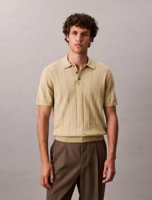 Wool Cotton Classic Polo Sweater