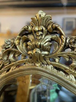 Large French Style Mirror in Giltwood