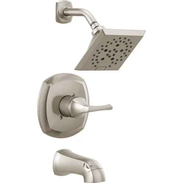 Portwood Rough Included Single-Handle 5-Spray Tub and Shower Faucet 1.75 GPM in SpotShield Brushed Nickel Valve Included