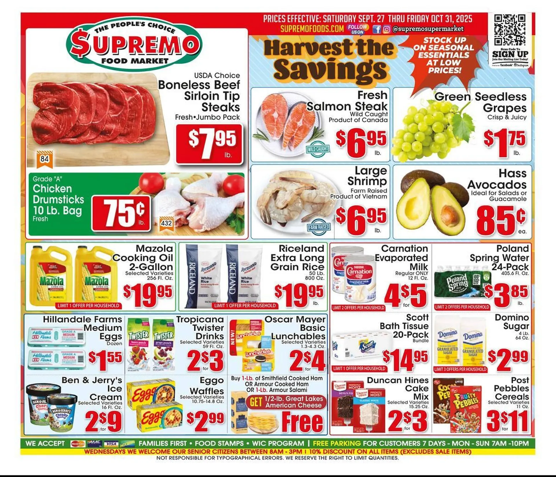 Weekly ad Supremo Foods Inc weekly ad from September 27 to October 31 2025 - Page 1