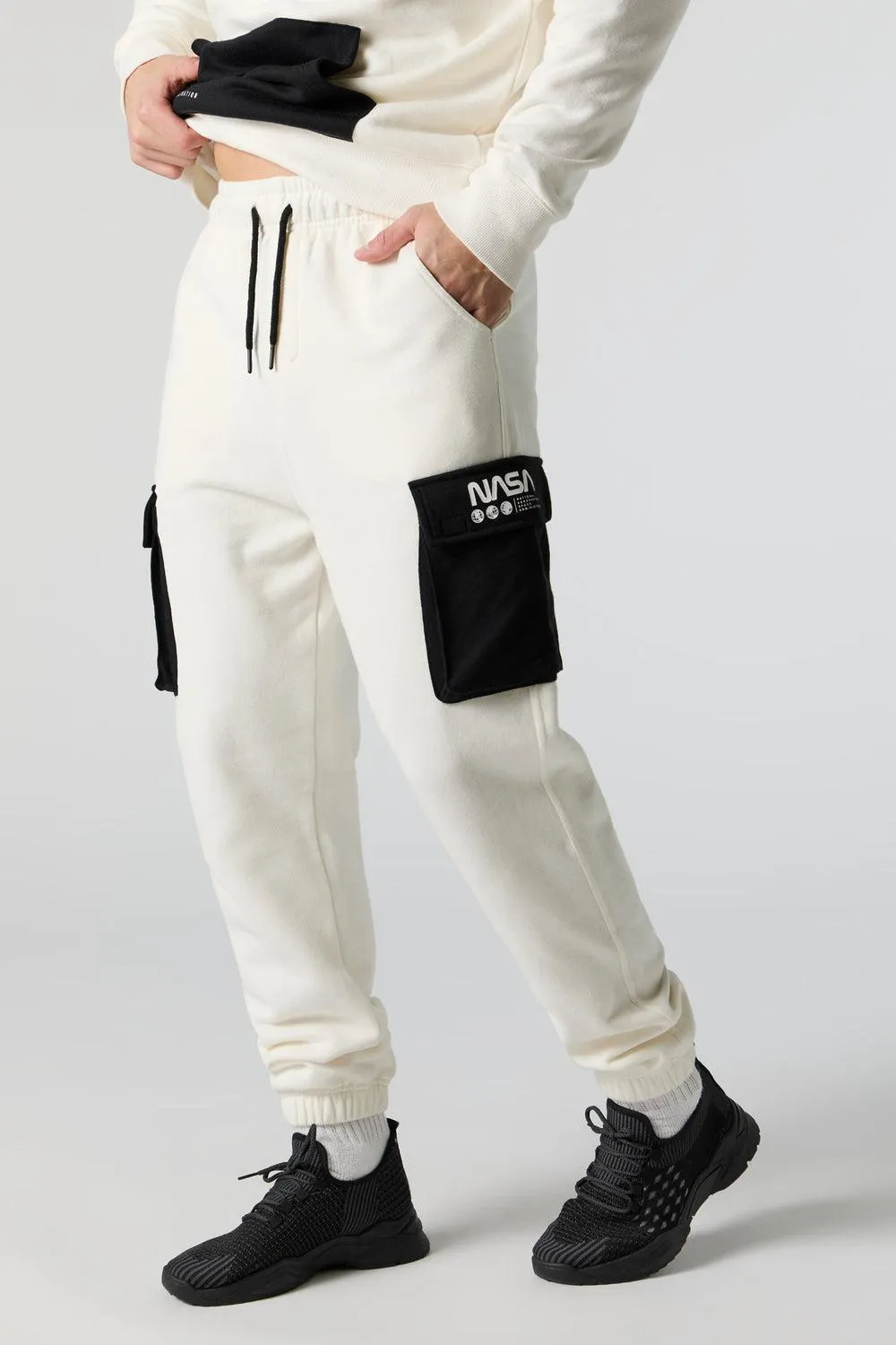 Colourblock NASA Fleece Cargo Jogger