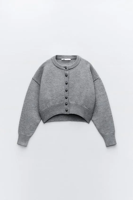 CROPPED KNIT CARDIGAN