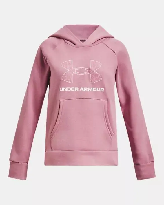 Girls' UA Rival Fleece Big Logo Print Fill Hoodie