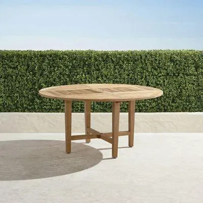 Classic 60" Round Dining Table in Natural Teak