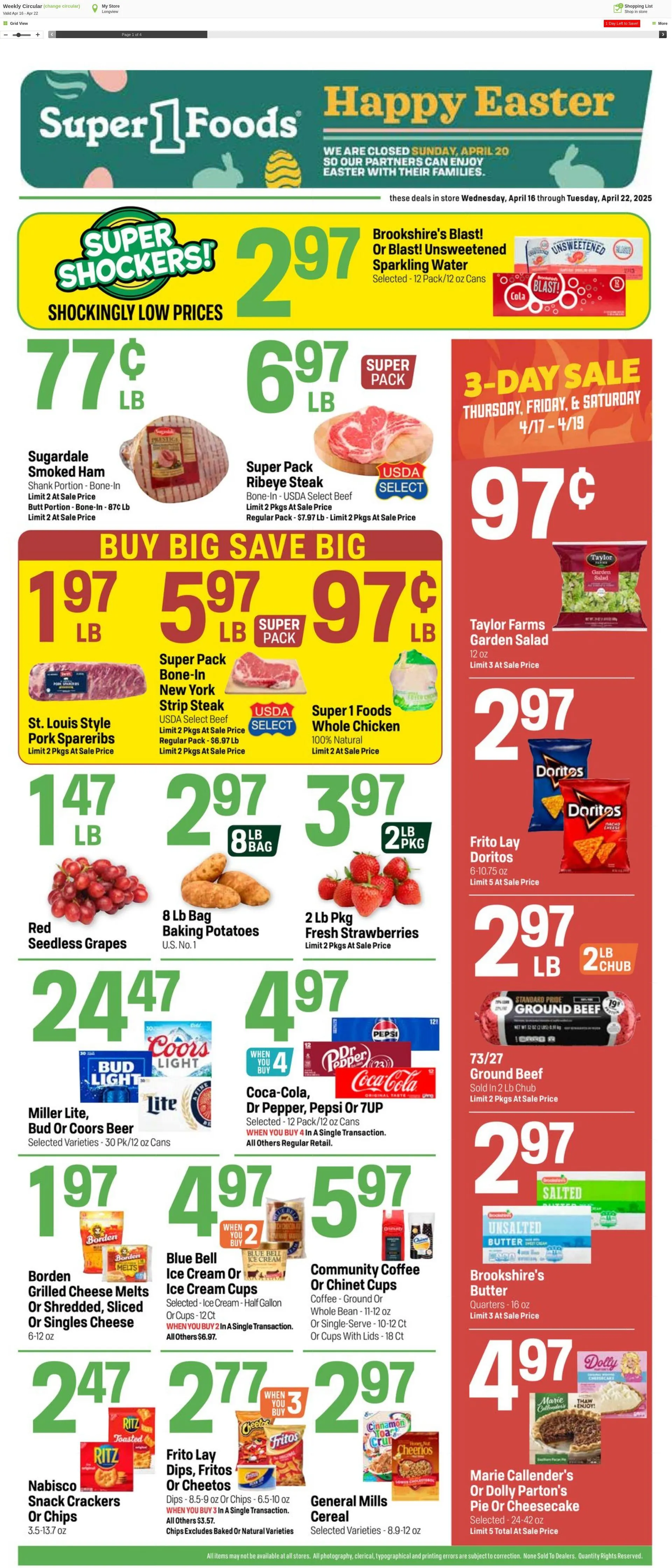 Weekly ad Super1Foods from April 23 to April 29 2025 - Page 1