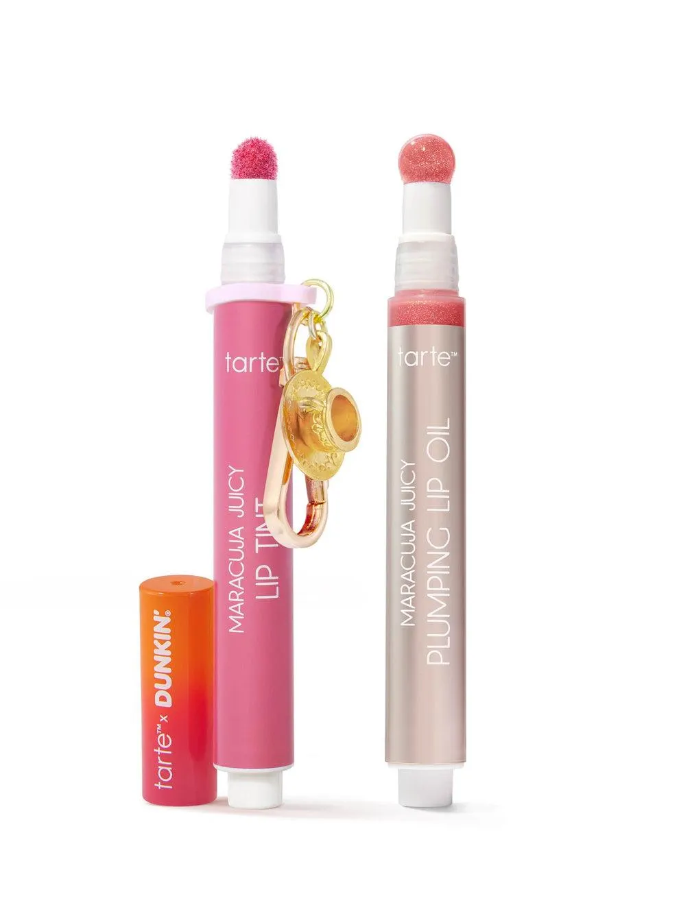 tarte x Dunkin' maracuja juicy lip tint & plumping oil duo + FREE charm