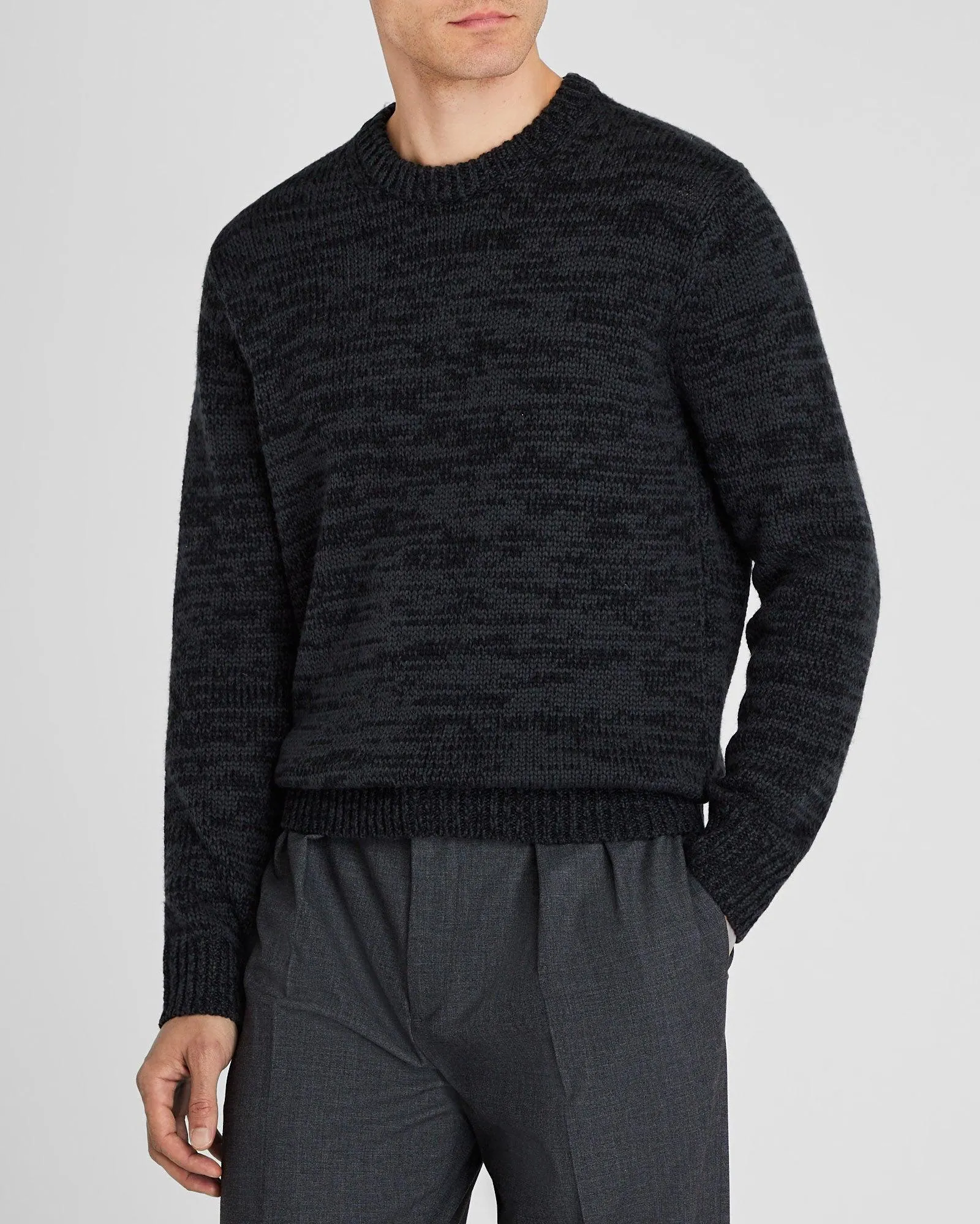 Marl Slub Wool Blend Crewneck
