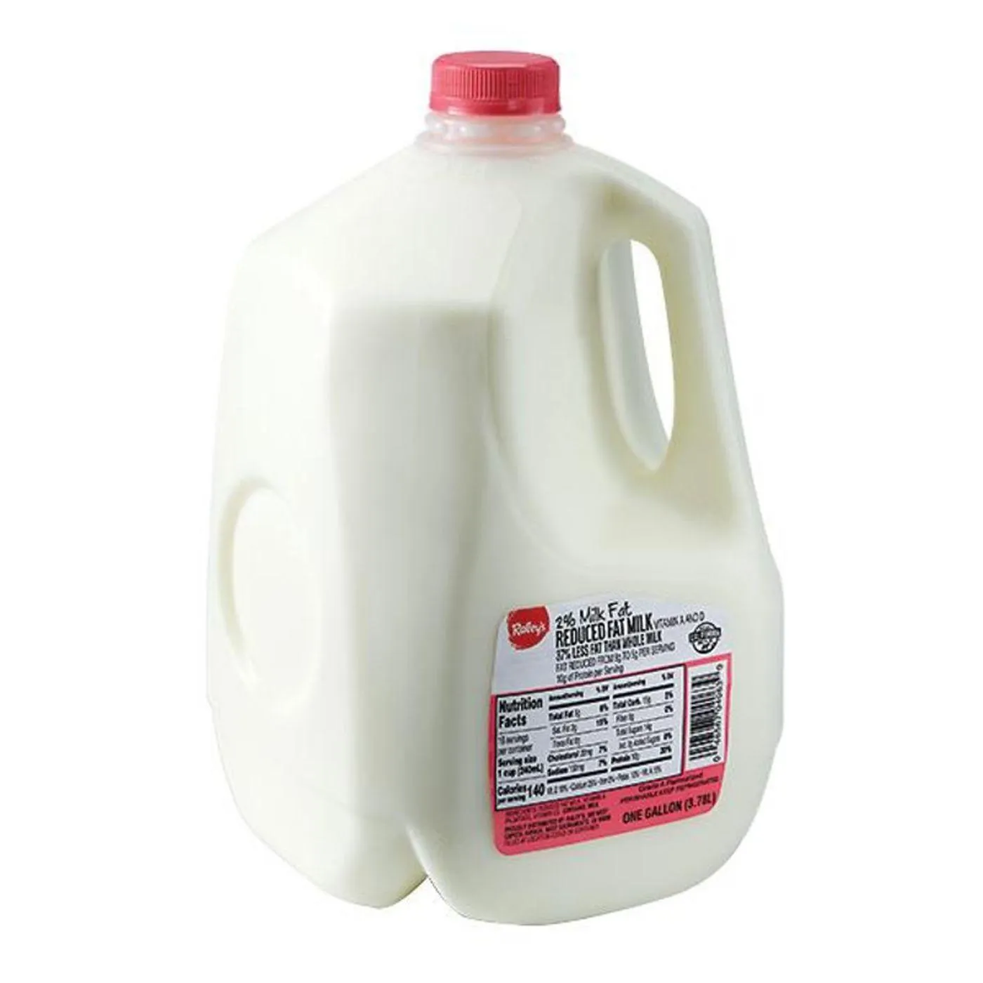 Raley's Reduced Fat Milk, 2% Milkfat, 1 Gallon