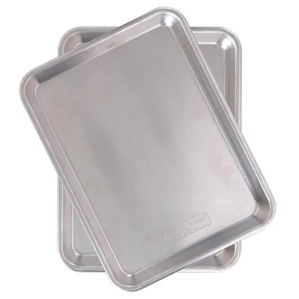 Nordic Ware Natural Aluminum Commercial Baker's Quarter Sheet 2 Pack - Silver