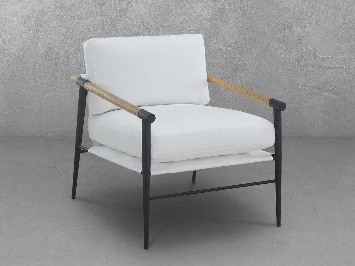 Parker Stain-Resistant Fabric Armchair - Ivory