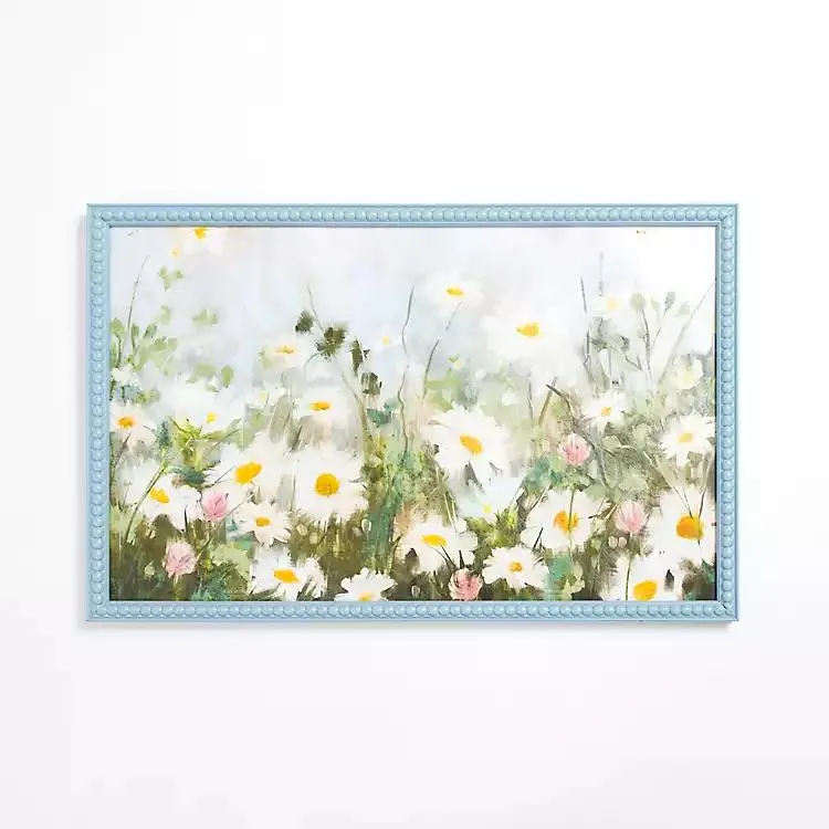 Daisy Field Blue Framed Art Print