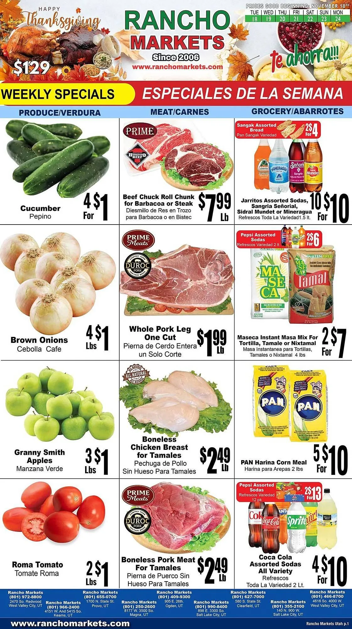 Weekly ad Rancho Markets weekly ad from November 18 to November 24 2025 - Page 1