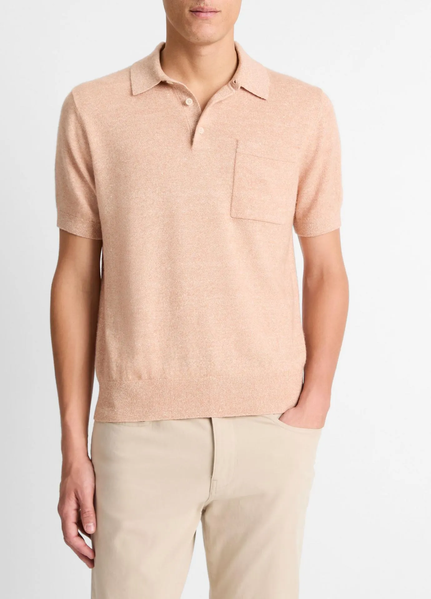 Linen, Wool & Cashmere Polo Sweater
