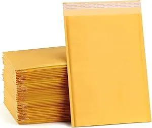 UCGOU Kraft Bubble Mailers 10.5x16 Inch 25 Pack Usable Size 10.5x15 Yellow Padded Envelopes #5 Large Mailing Packages Self Sealing Tear Resistant Boutique Bulk Mail Shipping Bags for Book and More