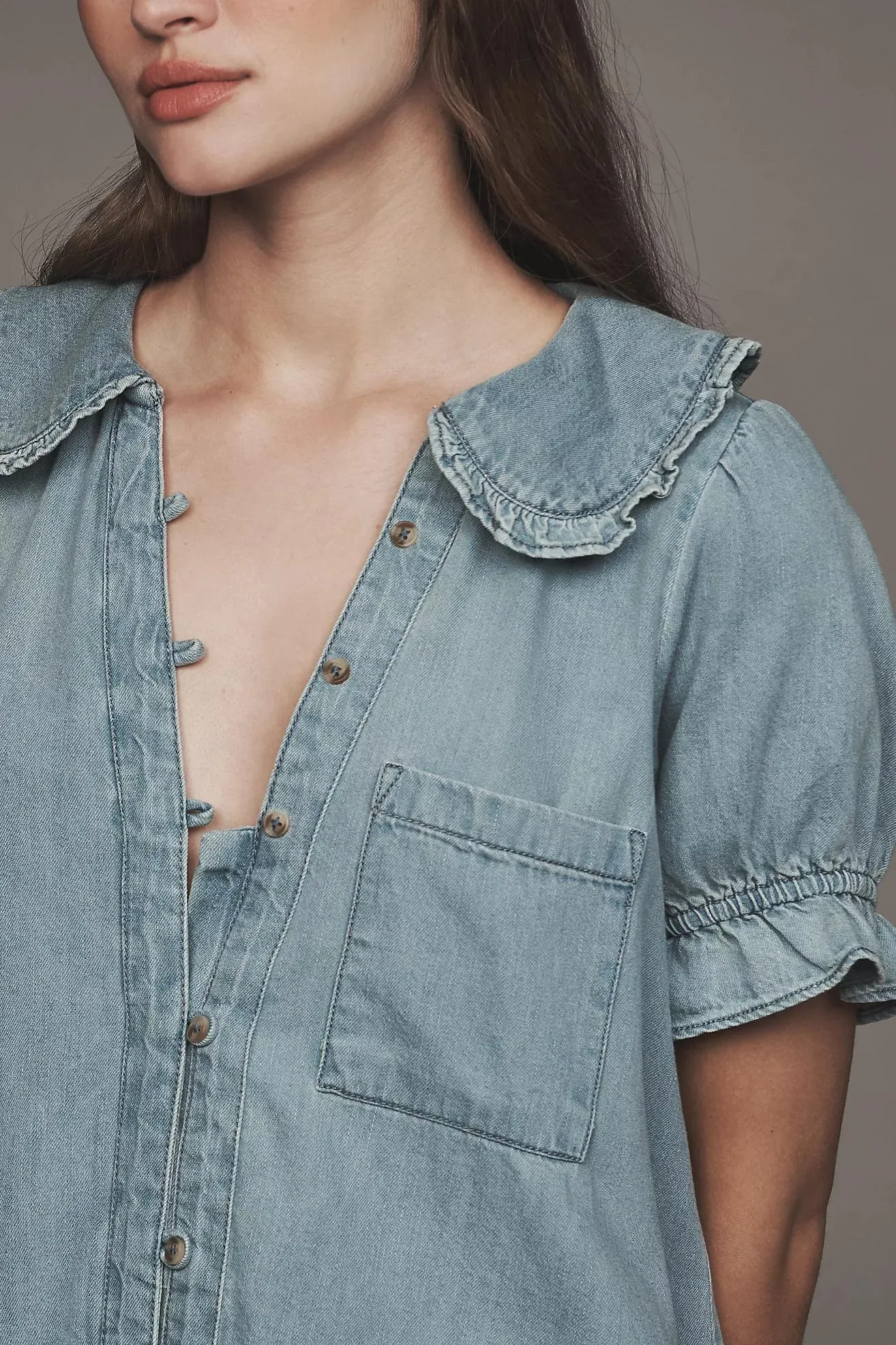 The Keira Denim Mini Dress by Pilcro