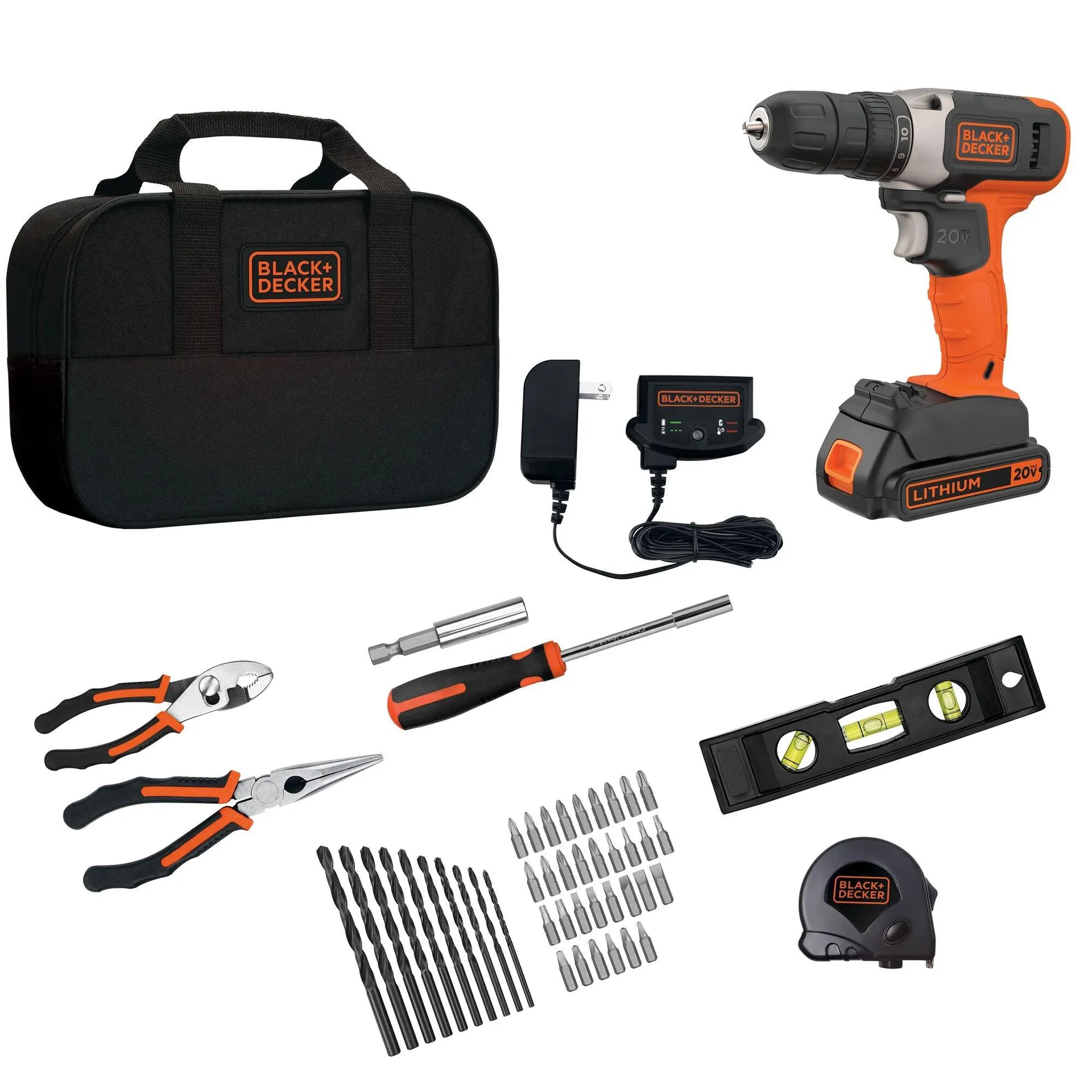 20V MAX* POWERCONNECT™ Cordless Drill With 49-Piece Home Project Kit, Battery and Charger Included