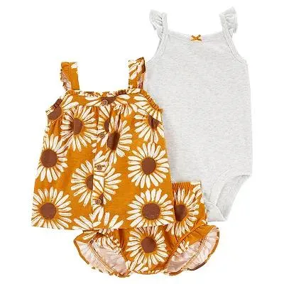 Baby Girl Carter's 3-Piece Floral Shorts, Top, and Bodysuit Set