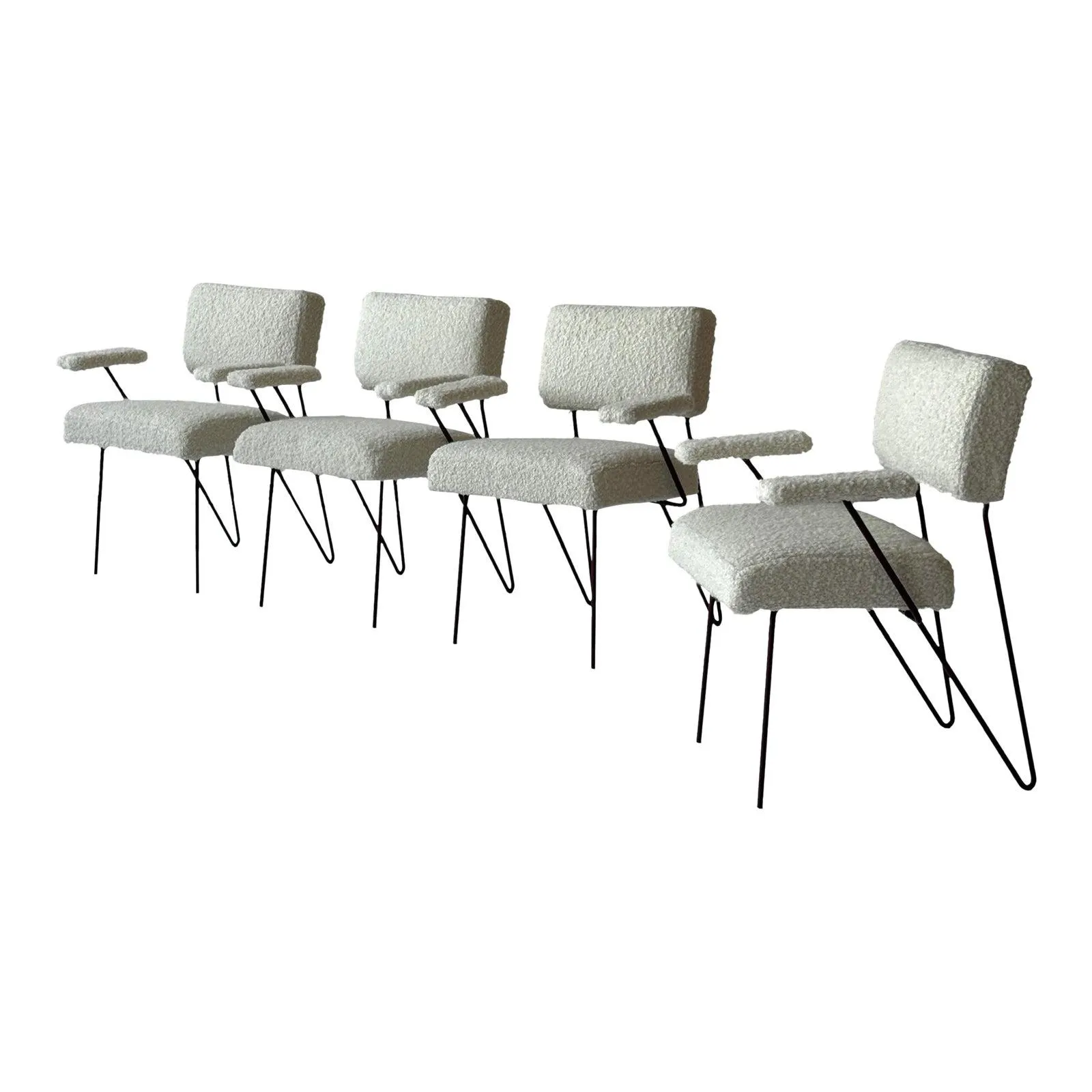 1950s Hairpin Iron Dining Chairs by Dorothy Schindele- Set of 4