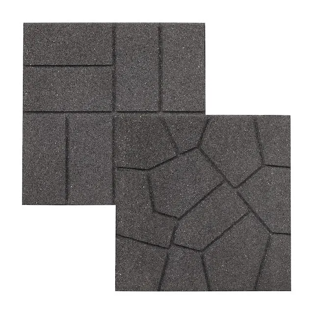 Rubberific 16-in L x 16-in W x 0.75-in H Square Gray Rubber Paver