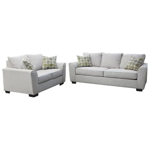 Dixie Sofa and Loveseat Set - White