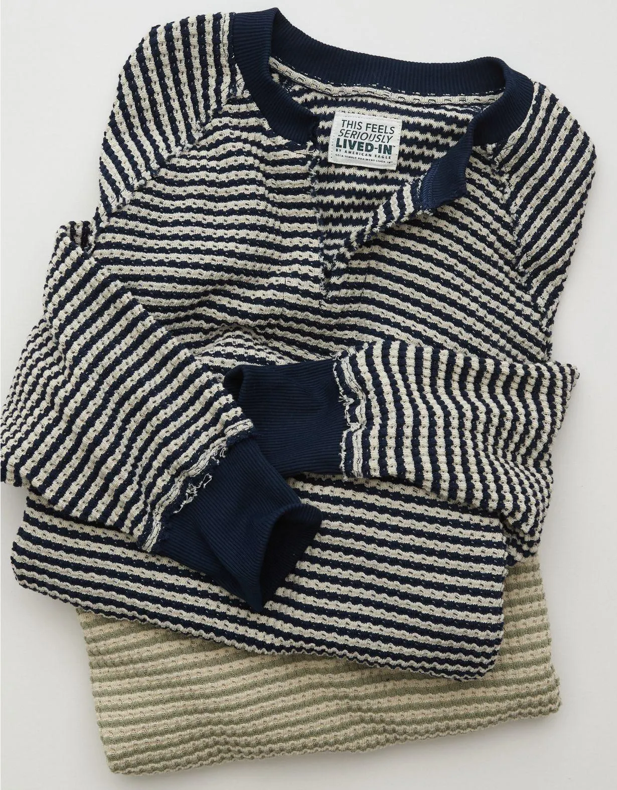 AE Big Hug Notch Neck Waffle Sweatshirt