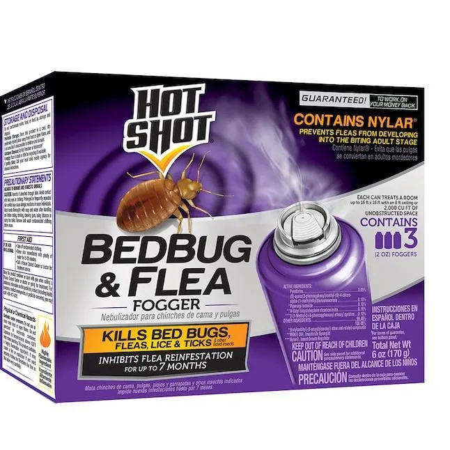 Hot Shot Bedbug Flea 2.0 -oz Fogger Insect killer 3 -Pack
