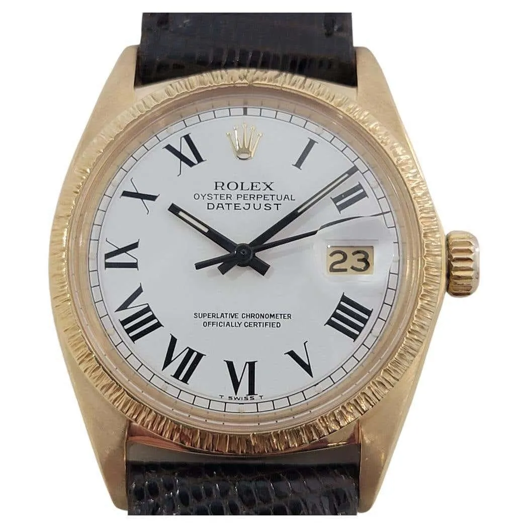 Mens Rolex Oyster Datejust 1601 36mm 18k Rose Gold SS Automatic 1960s NA126B