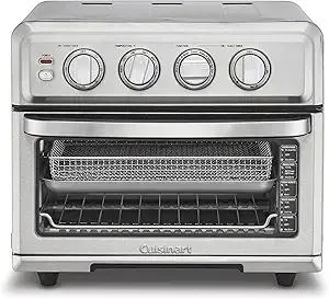 Cuisinart Air Fryer + Convection Toaster Oven, 8-1 Oven with Bake, Grill, Broil & Warm Options, Stainless Steel, TOA-70