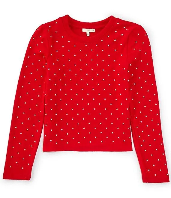 Big Girls 7-16 Bling Long Sleeve Top