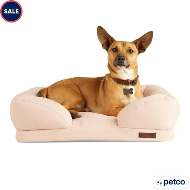 Reddy Pink Durable Recycled Fabric Dog Bed, 24" L X 18" W X 6" H