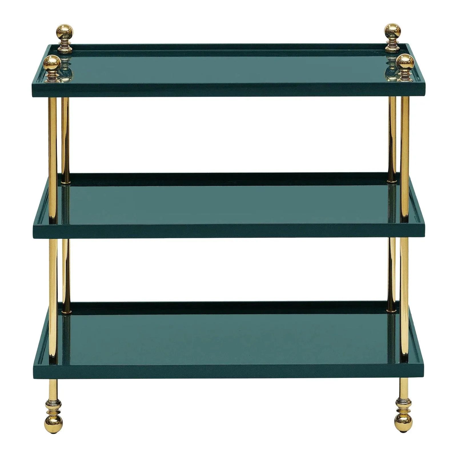 Bunny Williams Home 20"H Tiered Lacquer Drinks Table - Green Marine