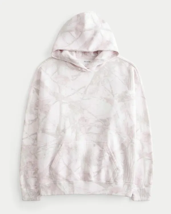 Oversized Pink Camo Hoodie