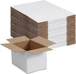 Shipping Boxes for Small Business, White 40 Pack 7x5x5 Inch Corrugated Cardboard Boxes for Packaging, Mailing, Storage