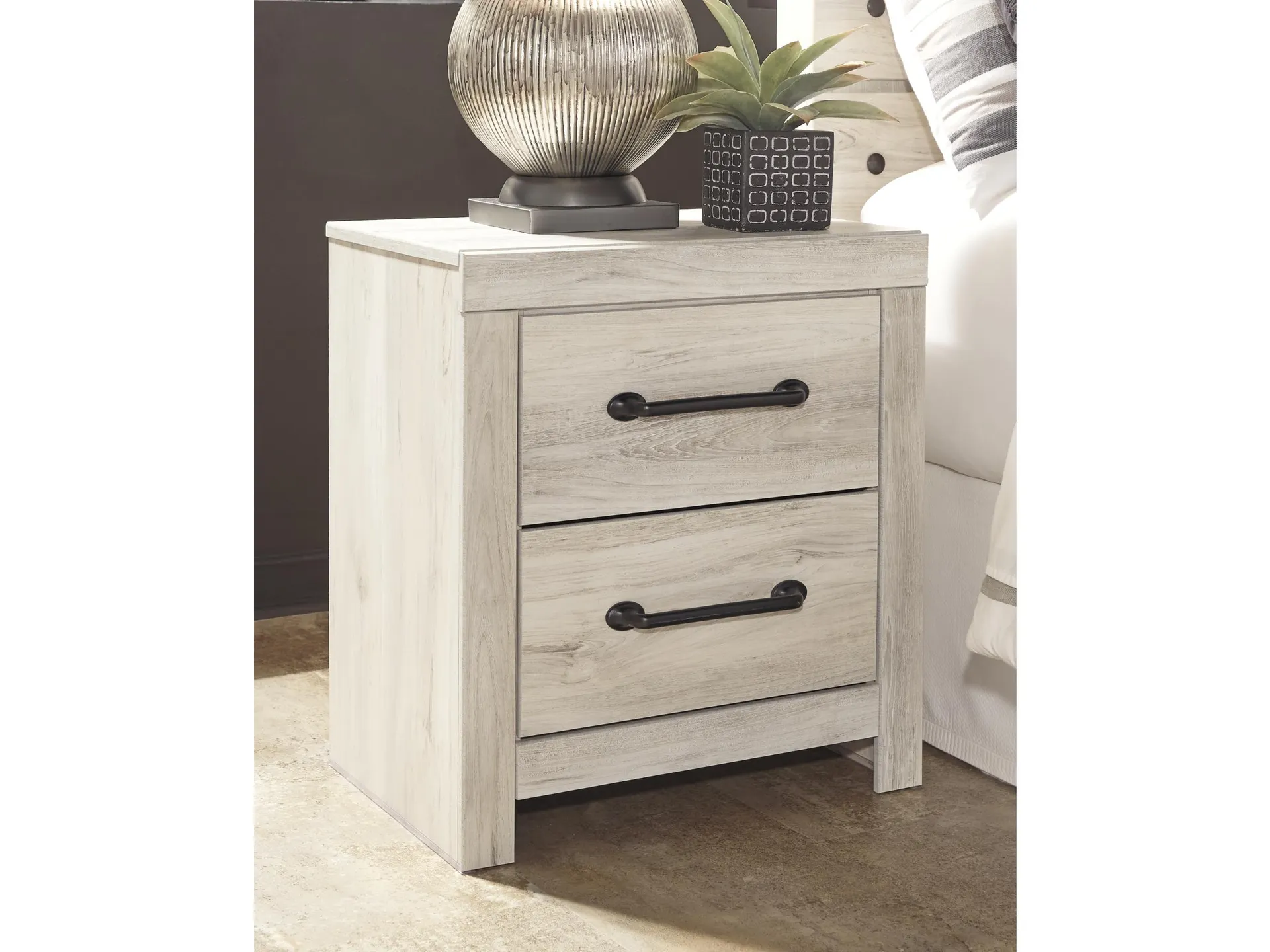 Cambeck 22" 2 Drawer Charging Nightstand