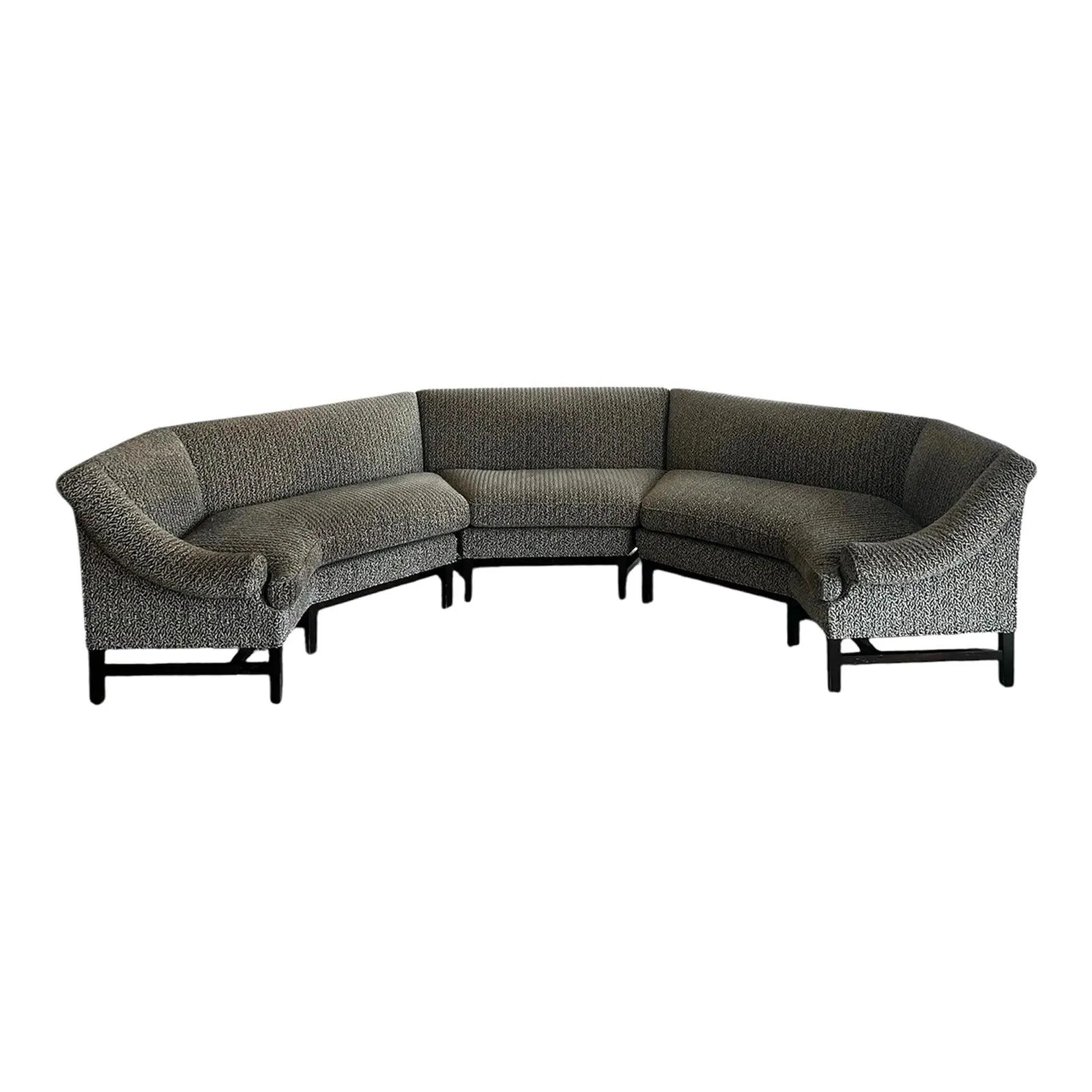 1970s Custom Semi Circle Three Piece Curved Sectional