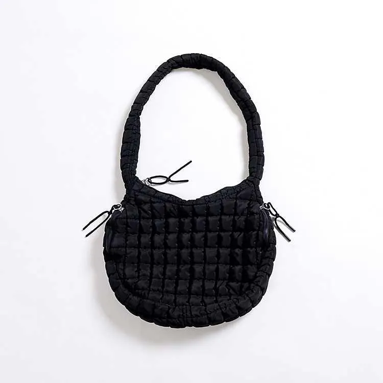 Black Puffy Tote Bag