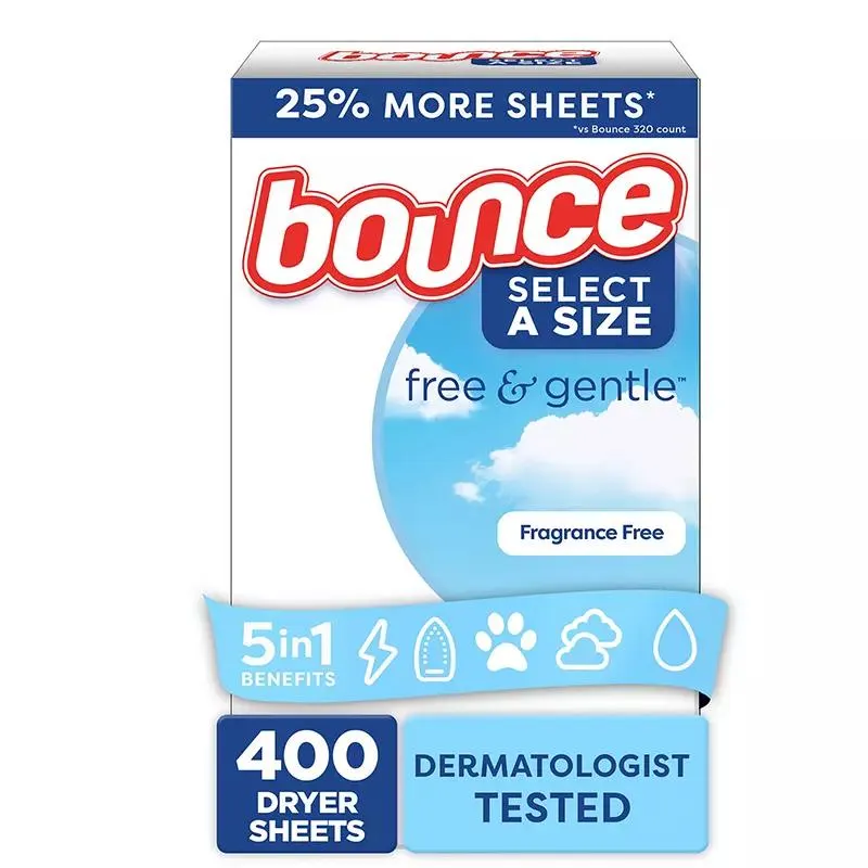 Bounce Select-a-Size Dryer Sheets - Free & Gentle, 400 ct.