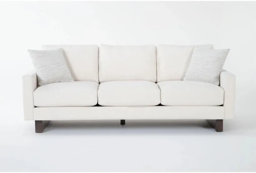 Nomad 90" Ivory Performance Fabric Estate Sofa | Loose Reversible Back