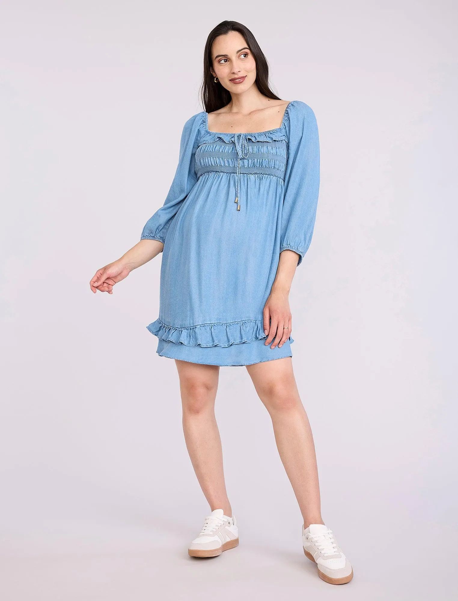 Smocked Baby Doll Mini Dress