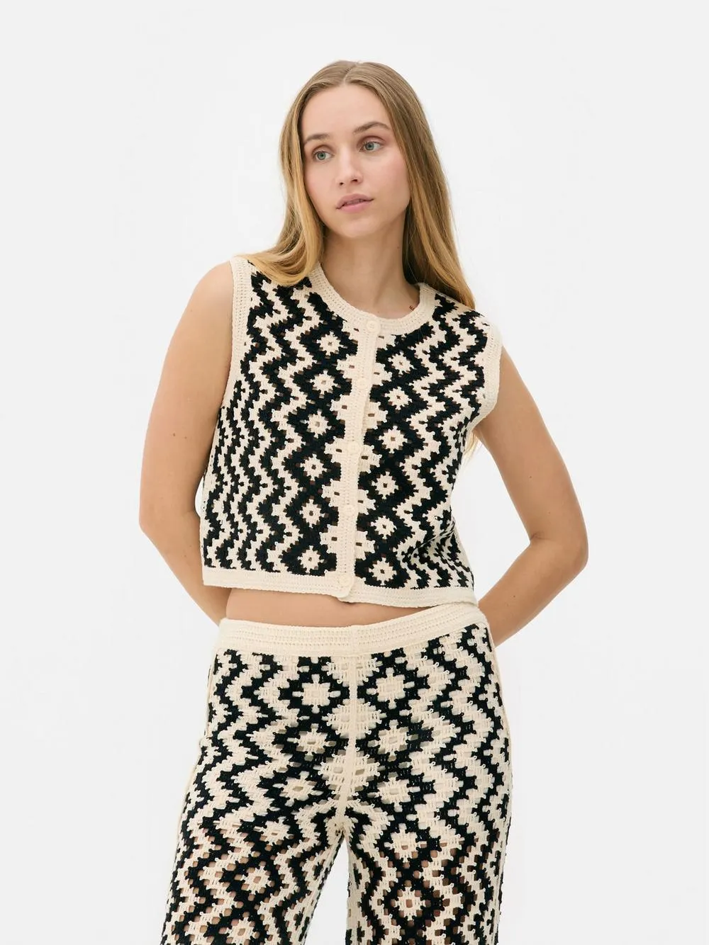 Co-ord Zig Zag Crochet Waistcoat