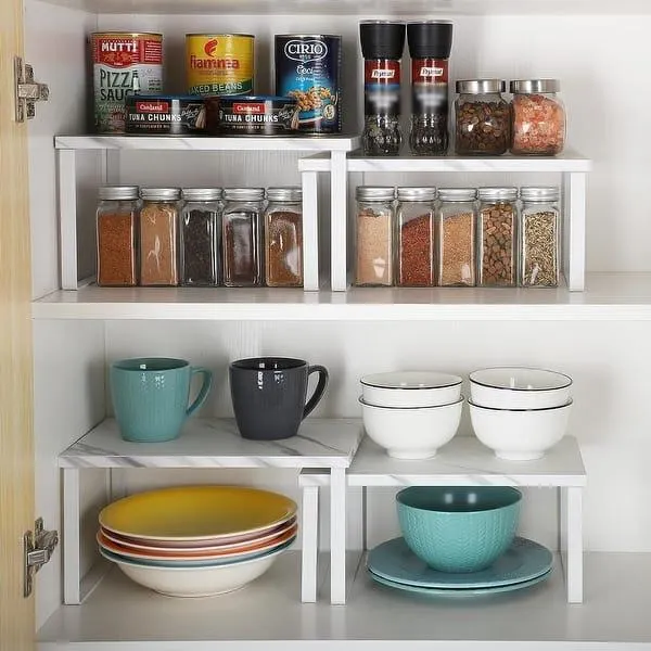 Stackable Kitchen Cabinet Shelves Organizer