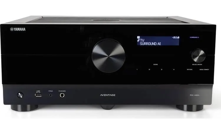 Yamaha AVENTAGE RX-A6A 9.2-channel home theater receiver with Dolby Atmos®, Wi-Fi®, Bluetooth®, Apple AirPlay® 2, and Amazon Alexa compatibility