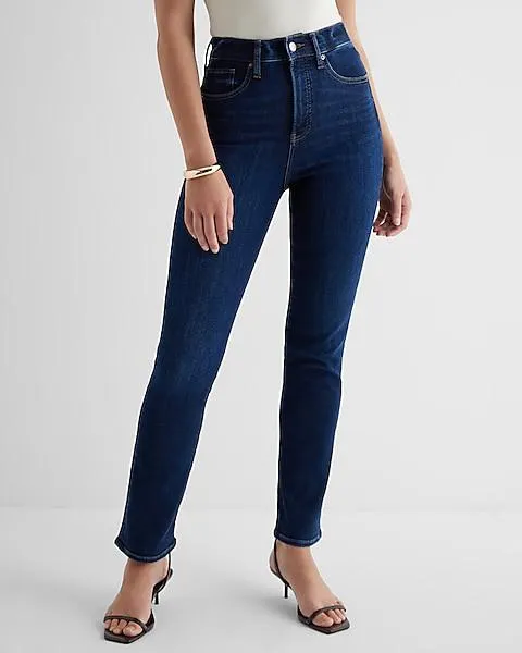 Super High Waisted Dark Wash '90s Slim Jeans