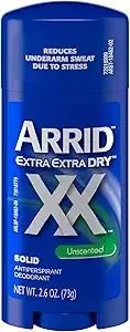 Arrid XX Antiperspirant/Deodorant Solid, Unscented, 2.7-Ounce Sticks (Pack of 6)