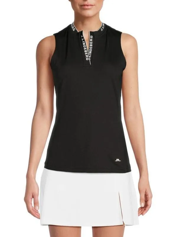​Leya Logo-Trim Technical Jersey Sleeveless Top