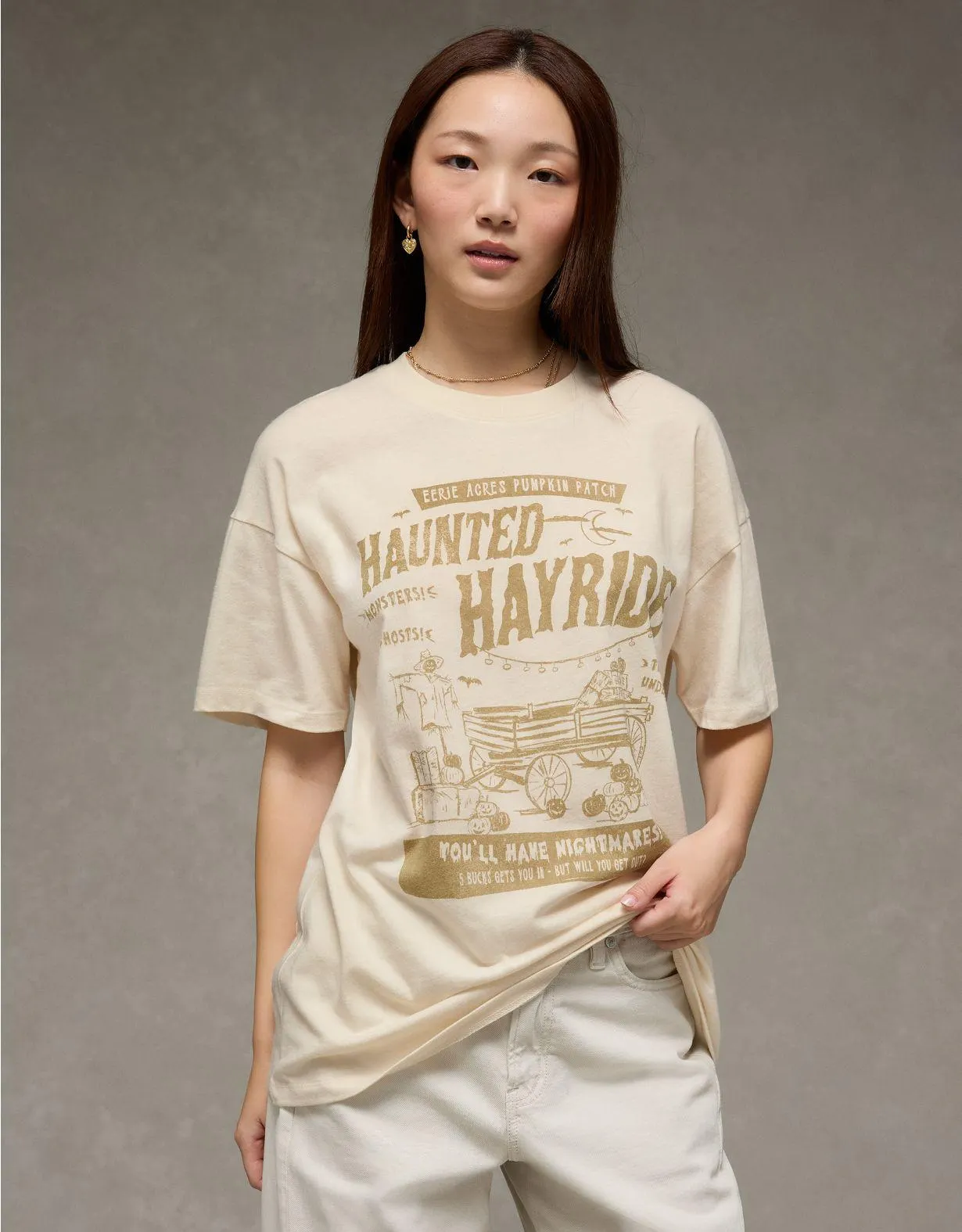 AE Oversized Halloween Graphic T-Shirt