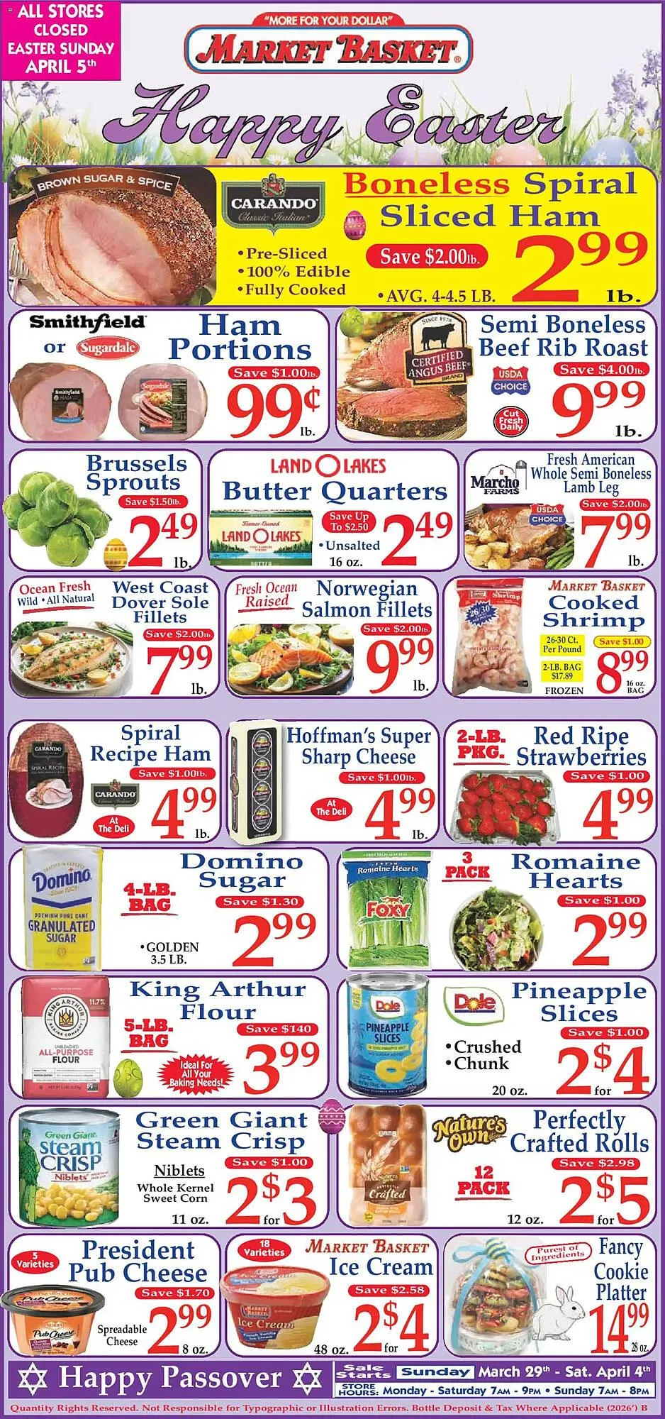 Weekly promotion Market Basket weekly ad spanning from March 29 to April 4 2026 - Page 1 for Catalogue 365