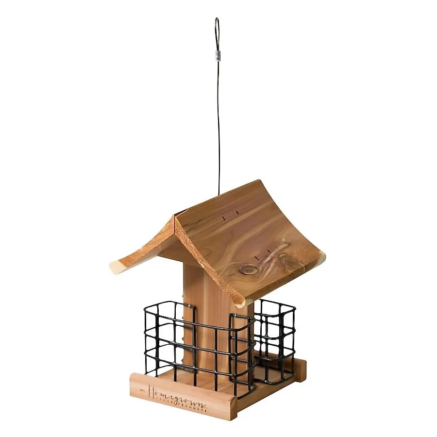 HomeGrown Wood Hanging Suet Bird feeder - 2-lbs. 2-cake Capacity